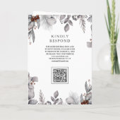 Bosland Watercolor Bos Herten QR Code Bruiloft (Achterkant)
