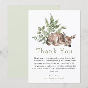 Bosland Watercolor Herten Baby Shower Bedankt