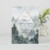Bosland | Watercolor Trouw Uitnodiging (Staand voorkant)