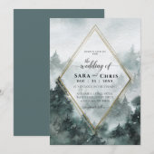 Bosland | Watercolor Trouw Uitnodiging (Voorkant / Achterkant)