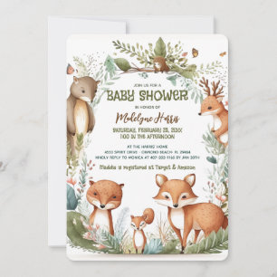 Bosland Waterverf Geslachtsneutrale Baby Shower Kaart