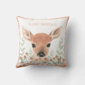 Bosland Waterverf Groen Moderne Naam Hert Kussen (Achterkant)