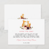 Bosland Waterverf Vossen Bloemrijke Baby Shower Informatiekaartje (Voorkant / Achterkant)