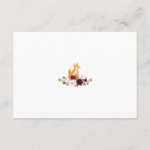 Bosland Waterverf Vossen Bloemrijke Baby Shower Informatiekaartje (Achterkant)