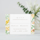 Bosland Wilde Bloem Boho Bruiloft RSVP Kaartje (Staand voorkant)