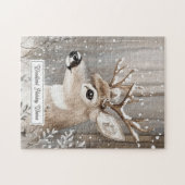 Bosland Winterhert Sneeuw Kerstmis Legpuzzel (Horizontaal)