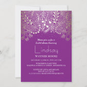 Bosland - Wonderland Paars Gouden Bruidsdouche Kaart (Voorkant)