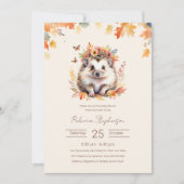 Bosland Zoete Egel Herfst Baby Shower QR Code Kaart (Voorkant)