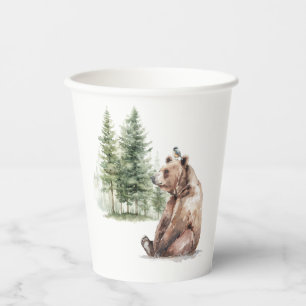boslanddieren   Beer Baby shower Papieren Bekers
