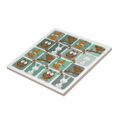 Boslanddieren blokkeren patroon tegeltje (Zijkant)