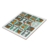 Boslanddieren blokkeren patroon tegeltje (Zijkant)