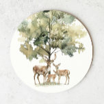 boslanddieren | Deer Family Baby shower Ronde Kartonnen Onderzetter<br><div class="desc">Introductie van onze bosdieren | Herten Family baby shower Ronde papieren onderzetter - ideaal voor een leuk en grillig feest! Met een waterverf bos verhaal thema met een schattige familie van herten, het is geweldig voor een genderneutrale douche. Dit op bohemien geïnspireerde ontwerp zet een zoete en eenvoudige scène neer...</div>