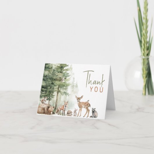 boslanddieren | gevouwen verjaardag bedankkaart (Voorkant)