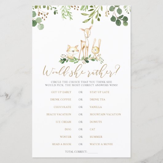 Boslanddieren zouden ze liever Baby showers spelen (Voorkant)