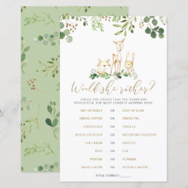 Boslanddieren zouden ze liever Baby showers spelen