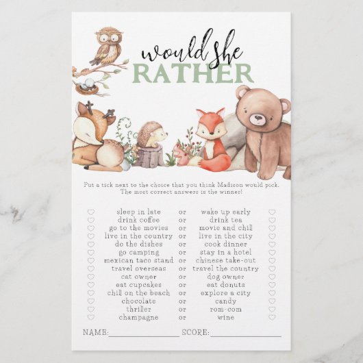 Boslanddieren zouden ze liever Baby showers spelen (Voorkant)