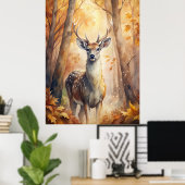 Boslandherten Herfst – Natuurgetrouwe Wanddecor Poster (Thuiskantoor)