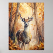 Boslandherten Herfst – Natuurgetrouwe Wanddecor Poster (Voorkant)