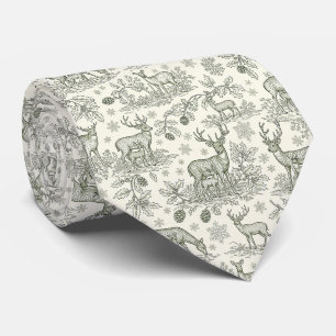 Boslandherten Winter Toile Patroon Stropdas