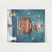 Boslandlamp post schattige dieren op sneeuw wandkleed (Voorkant (horizontaal))