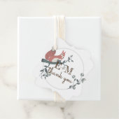 Boslands Eekhoorn Geborduurd Bedankt Monogram Bedankjes Labels (In situ)