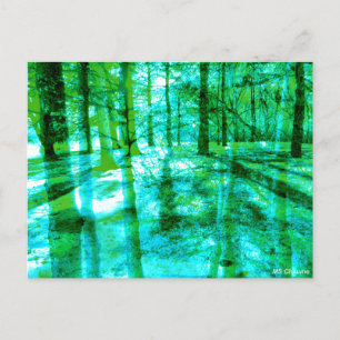Boslandschap Abstracte bomen in Aqua en Groen Briefkaart