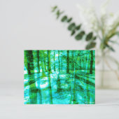 Boslandschap Abstracte bomen in Aqua en Groen Briefkaart (Staand voorkant)