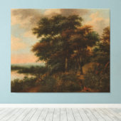 Boslandschap, Anthonie Waterloo, 1640 - 1690 Canvas Afdruk (Insitu (Houten vloer))