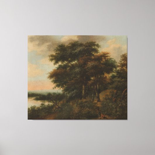 Boslandschap, Anthonie Waterloo, 1640 - 1690 Canvas Afdruk (Voorkant)