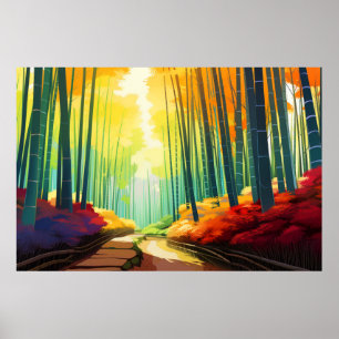 Boslandschap Bamboe Landschap Natuur Poster
