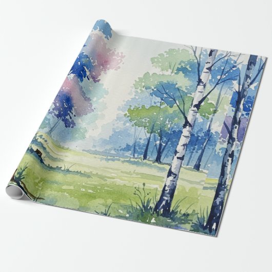 Boslandschap Cadeaupapier (Uitgerold)