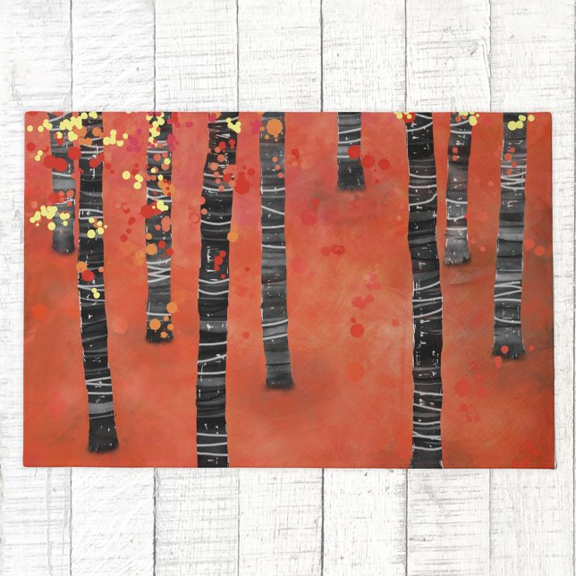 Boslandschap Deurmat (Birch Tree Forest abstract art doormat)
