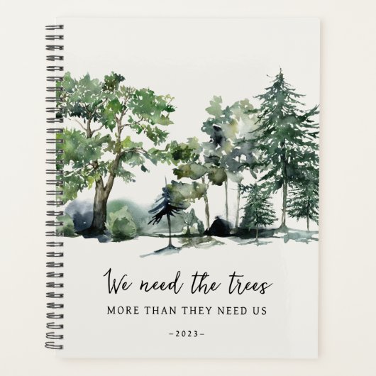 Boslandschap groene bomen milieuvriendelijk 2024 planner (Voorkant)