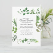 Boslandschap groene virtual baby shower kaart (Staand voorkant)