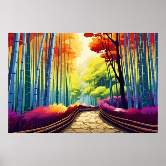 Boslandschap Herfstlandschap Natuur Poster (Voorkant)