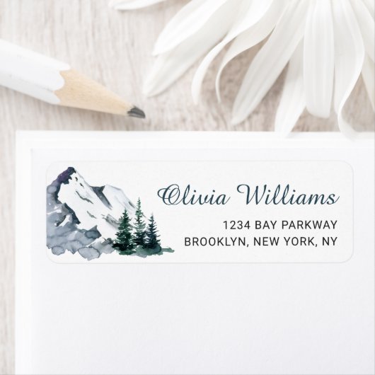 Boslandschap in de Elegant Waterverf Etiket (Insitu)