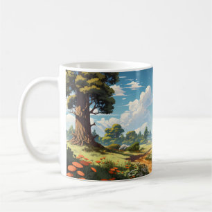 Boslandschap in de zomer koffiemok