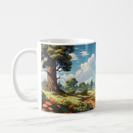 Boslandschap in de zomer koffiemok (Links)
