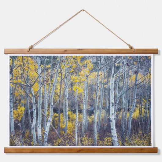 Boslandschap in het gouden herfstgebladerte hangend wandkleed (Voorkant)