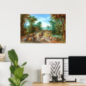 Boslandschap - Jan Brueghel Fijne Kunst Poster (Thuiskantoor)