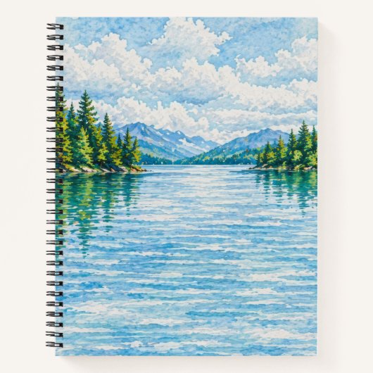 Boslandschap met bergmeer notitieboek (Voorkant)