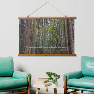 Boslandschap met citaat van John Muir Hangend Wandkleed