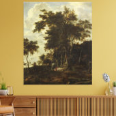 Boslandschap met een bosschuur, canvas afdruk (Insitu (Woonkamer))