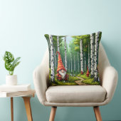 Boslandschap met kabouters en berkenbomen kussen (Stoel)