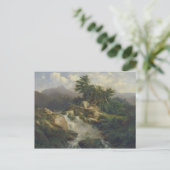 Boslandschap met waterval briefkaart (Staand voorkant)
