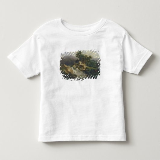 Boslandschap met waterval kinder shirts (Voorkant)