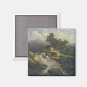 Boslandschap met waterval magneet (Voorkant / Achterkant)