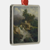 Boslandschap met waterval metalen ornament (Rechts)