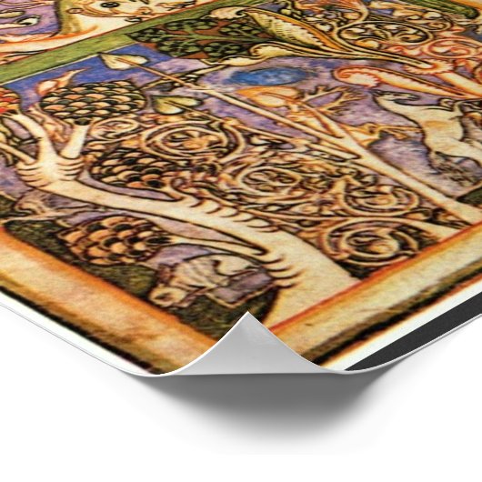 Boslandschap van Meister Der Carmina Burana (BE) Poster (Hoek)