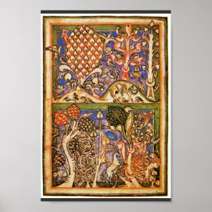 Boslandschap van Meister Der Carmina Burana (BE) Poster